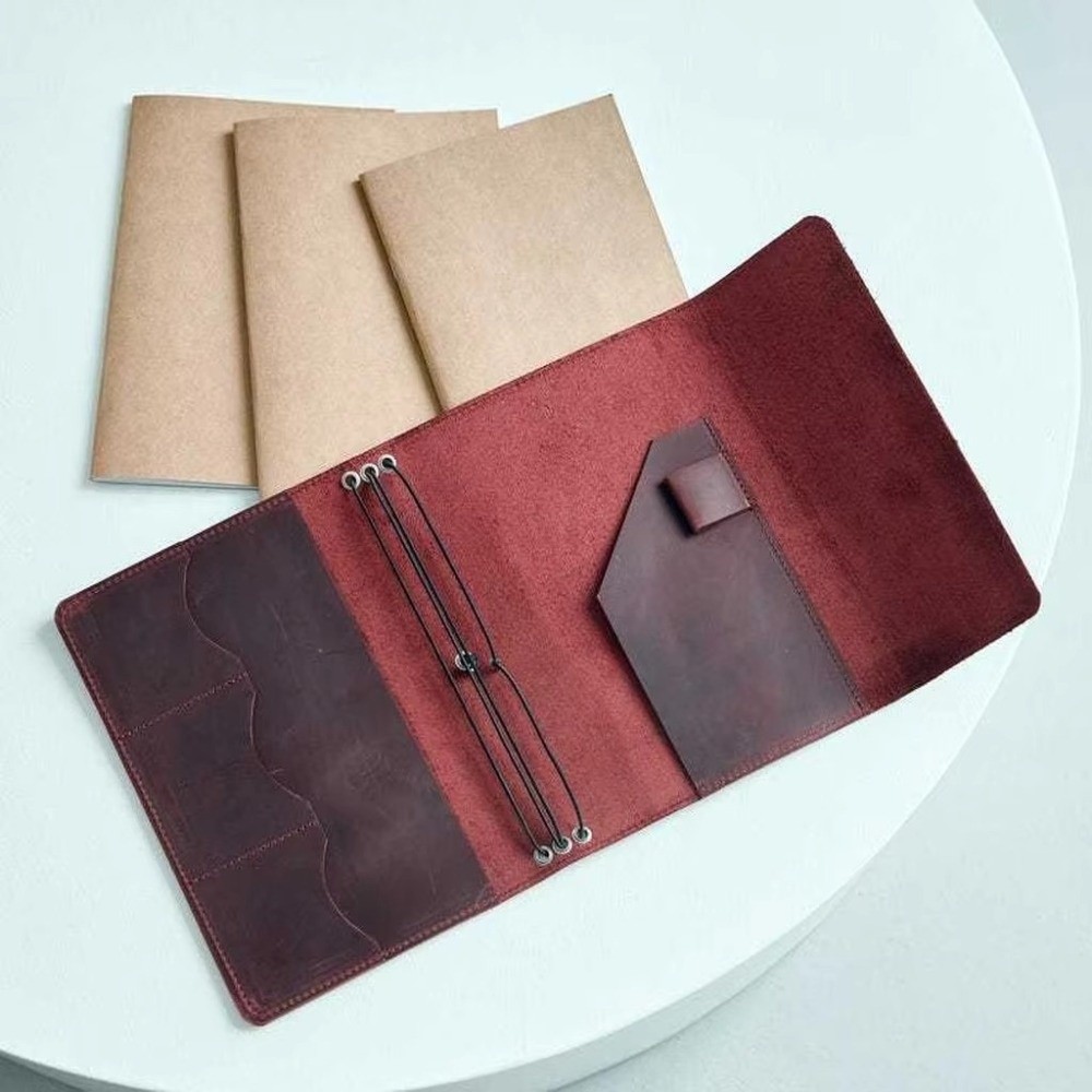 Vintage Leather Journal Notebook - 빈티지 A5 노트북 오거나이저 루즈리프 컴팩트