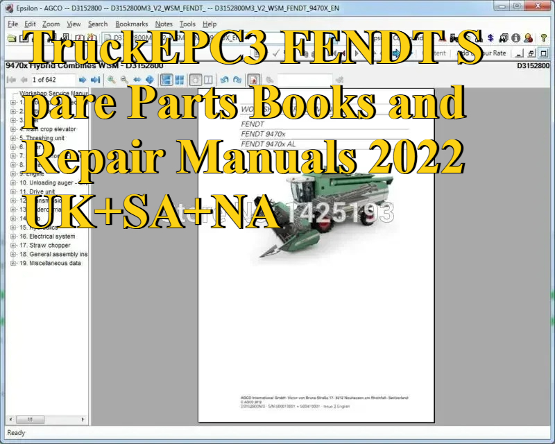 Books - TruckEPC3 FENDT 예비 부품 도서 및