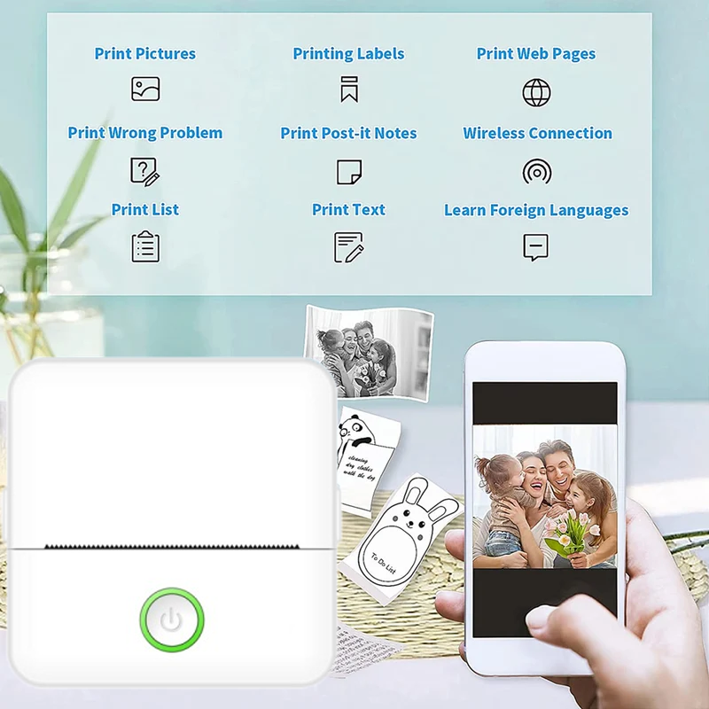 미니 휴대용 프린터, 잉크리스 스티커 메이커, 무료 커 - Mini Pocket Thermal Printer Paper Roll 리뷰 및 가격