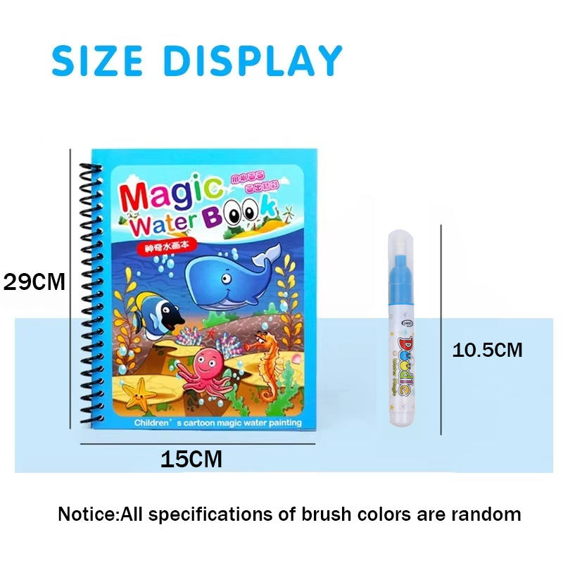 만화 마법 물 그림책 물펜 포함 재사용 가능한 색칠 공 - Reusable Water Magic Coloring Book 리뷰 및 가격