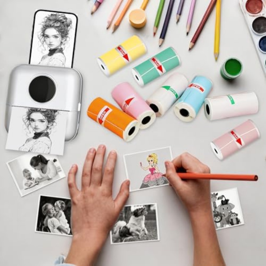 미니 프린터용 10롤 열전사 스티커 용지, 자체 접착식 - Mini Pocket Thermal Printer Paper Roll 리뷰 및 가격