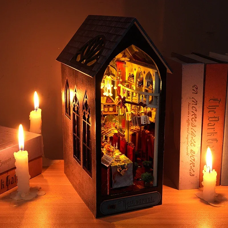 매직 레스토랑 책장 홈 데코레이션, 새로운 레트로 DI - Diy Wooden Book Nook Kit Shelf Insert 리뷰 및 가격