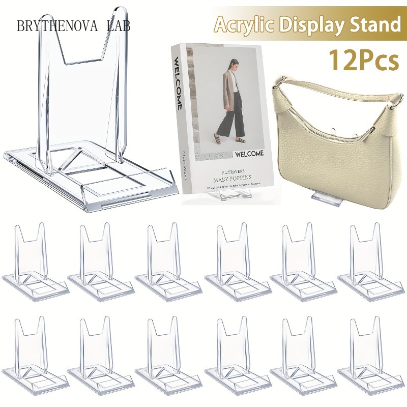 12pcs 5/투명 아크릴 디스플레이 스탠드 소형 조절 - Clear Acrylic Book Stand Holder 리뷰 및 가격